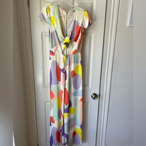 Alice + Olivia Printed V-Neck Jumpsuit